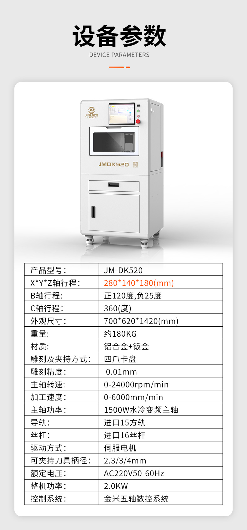 JMDK520參數(shù)